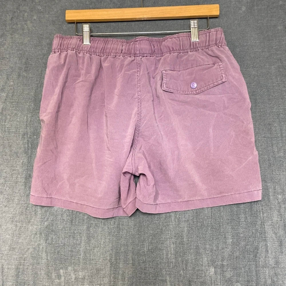 STWD Swim Shorts Mens Medium Purple Drawstring Waist Flat Front Mesh Lined Beach